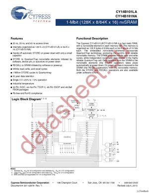 CY14B101LA-SP25XI datasheet  